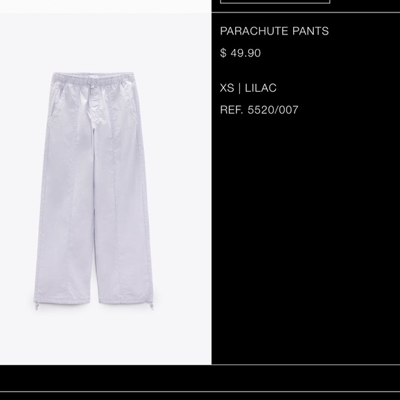 Zara parachute pants, XS - Picture 1 of 3
